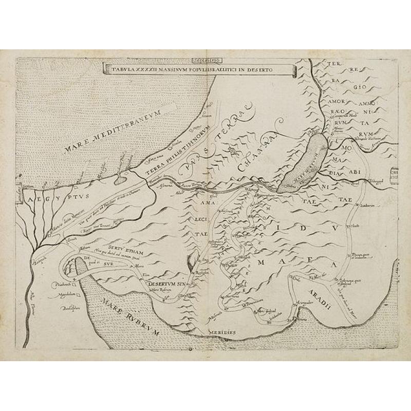 Tabula XXXXII Mansinum Populi Israelitici in Deserto. [ the flight into Egypt ]