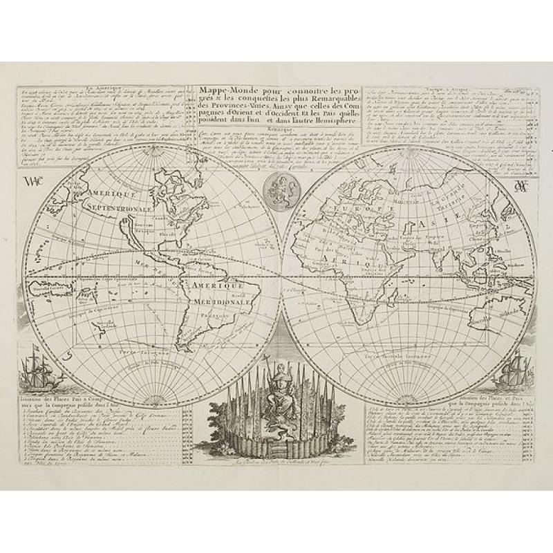 Mappe-Monde pour connoitre les progres & les conquestes..