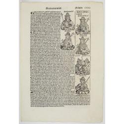 [Text page with Kings, Queens, Saints and Popes. Sexta Etas Mundi. Folium. CXX I].