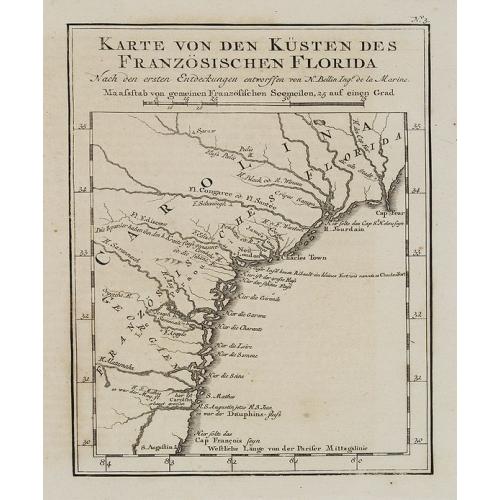 Old map image download for Karte von den Kpusten des Französischen Florida. . . N°3.