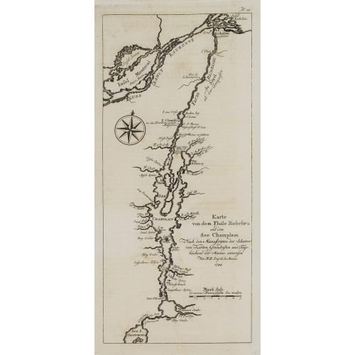 Old map image download for Karte von dem Flube Richelieu und dem See Champlain. . . N°IV.