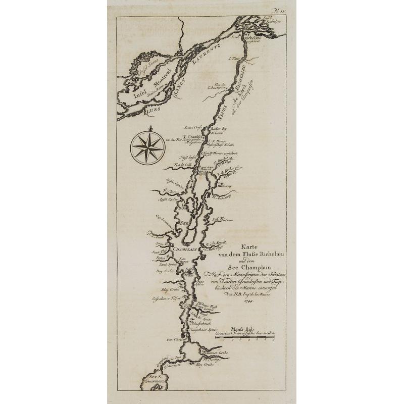 Karte von dem Flube Richelieu und dem See Champlain. . . N°IV.