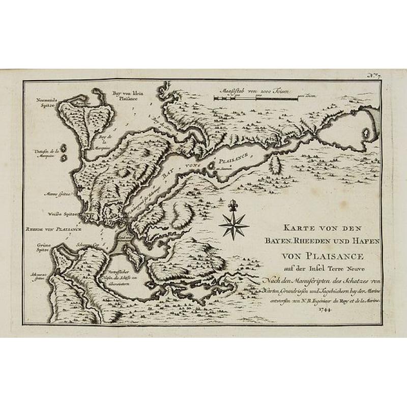 Karte von den Bayen, Rheeden und Hafen von Plaisance aus der Insel Terre Neuve. N°7.