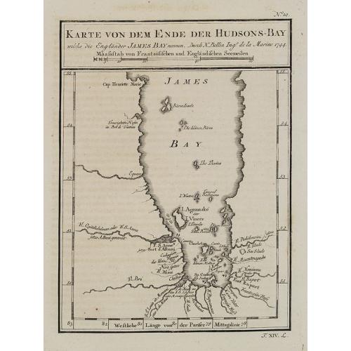 Old map image download for Karte von dem Ende der Hudsons-Bay welche die Englander James Bay nennen. N°10.