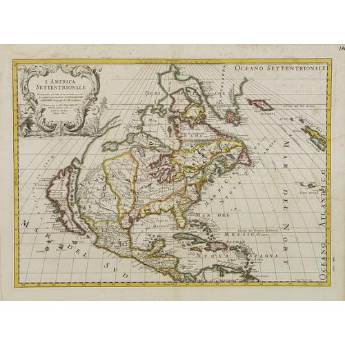Old map image download for L'America Settentrionale. Nuovamente Corretta et Accresciuta Secondo le Relationi Piu Moderne da Guglielmo Sansone Geografo ...