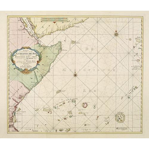 Old map image download for Pas-Kaat vaneen gedeelte van de Aethiopische Zee behelsende de Kusten Zanguebar, Ajan en Abex, en een gedeelte van de Arabische Kust. . .