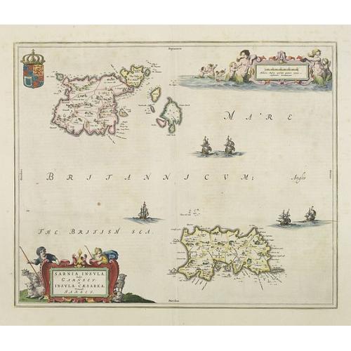 Old map image download for Sarnia Insula vulgo Garnsey et Insula Caesarea venacule Jarsey