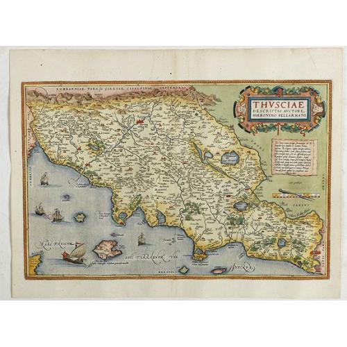 Old map image download for Thusciae Descriptio Auctore Hieronimo Bellarmato.