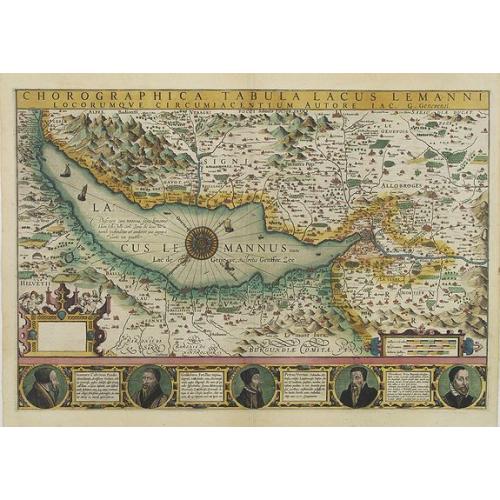 Old map image download for Chorographica Tabula Lacus Lemanni Locorumque Circumiacentium Auctore Iac. G. Genevensi.