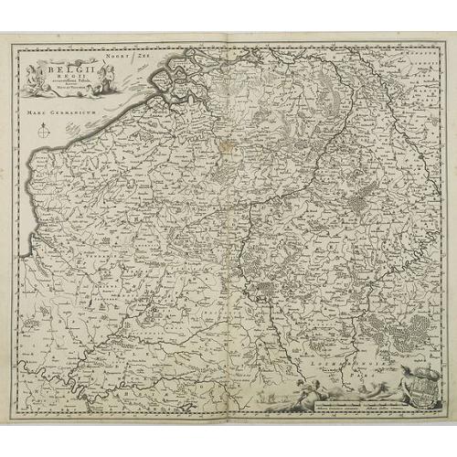 Old map image download for Belgii Regii accuratissima Tabula, Auctore Nicolao Visscher.