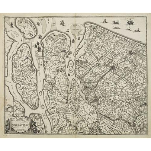 Old map image download for Novissima Delflandiae, Schielandiae et circumiacentium insularum ut Voornae, Overflackeae Goerea, Iselmondae aliarumque tabula Auctore Balthazaro Florentio a Berckenrode Amstelodami. Apud Fredericum De Witt.