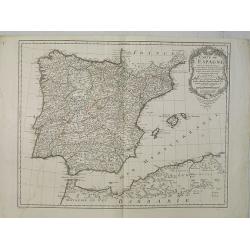 Carte de l'Espagne Dressée par Guillaume Delisle sur la description de Rodrigo Mendez Sylva . . .. Le tout augmenté et vérifié en 1789. Par Phil. Buache, de l'Académie des Sciences.