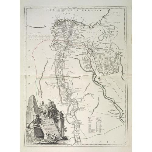 Old map image download for Carte de l'Egypte Ancienne et Moderne, dressee sur celle du R.P. Sicard et autres, assujetties aux observations astronomiques, par le Sr. Robert de Vaugondy