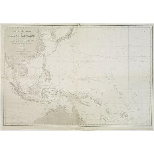 Old map image download for [2 Sheets] Carte Générale de l'Océan Pacifique Dressée Par Mr. C. A. Vincendon-Dumoulin. . . Pl. 1. N° 1092. / Ocean Pacifique Feuille 2. . . Pl. 2. N° 1093.