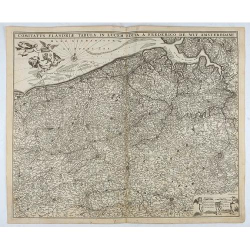 Old map image download for Comitatus Flandriae Tabula, In Lucem Edita A Frederico De Wit.