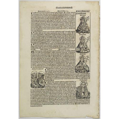 Text page with Kings, Queens, Saints and Popes. Sexta Etas Mundi. Folium. CXVI.