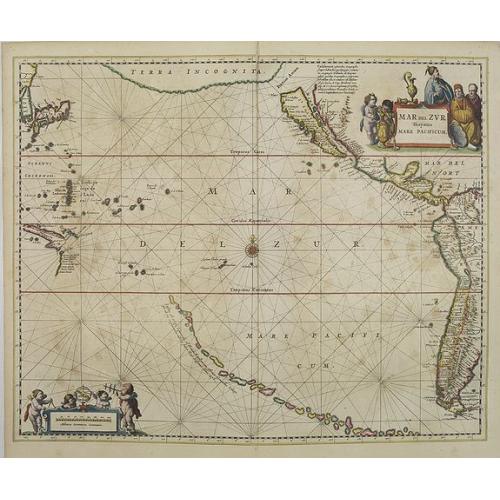 Old map image download for Mar del Zur, Hispanis Mare Pacificum.