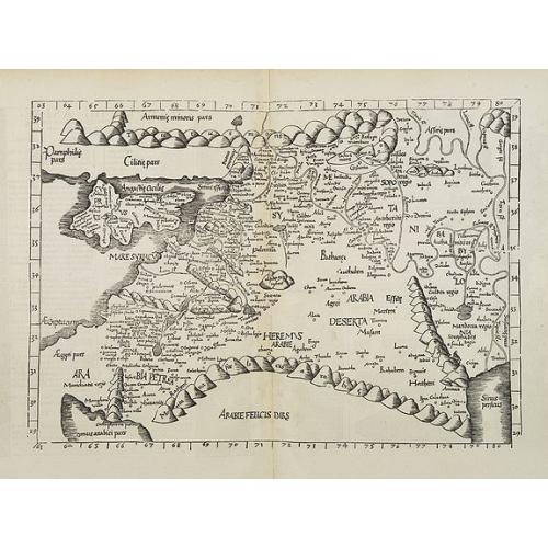 Old map image download for Tabula IIII Asiae. [Holy Land, Syria, Cyprus, Arabia.]