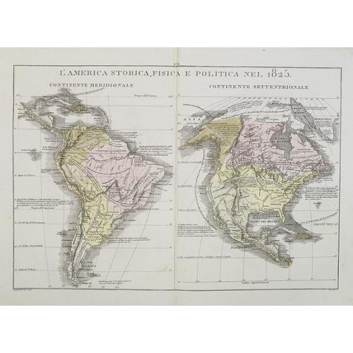 Old map image download for L'America Storica, Fisica e Politica nel 1825.