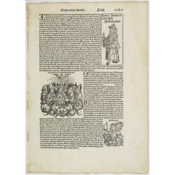 [Text page of the Papal council, and portraits of different saints and kings . . . CXLV].