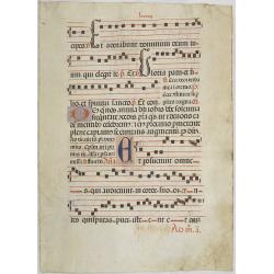 Leaf on vellum from a antiphonary.