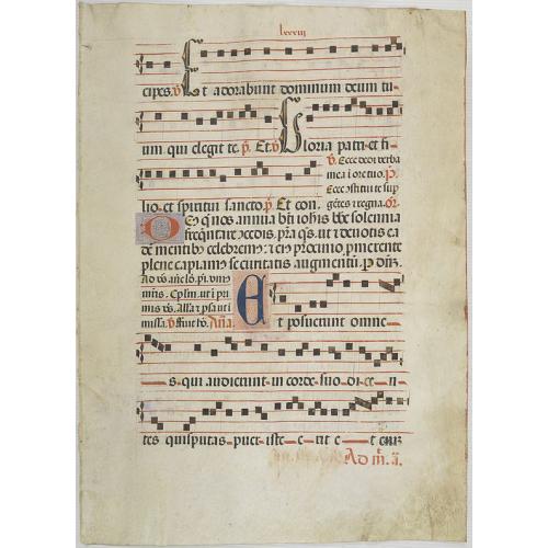 Leaf on vellum from a antiphonary.