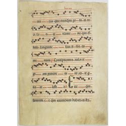 Leaf on vellum from a antiphonary.