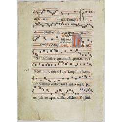 Leaf on vellum from a antiphonary.