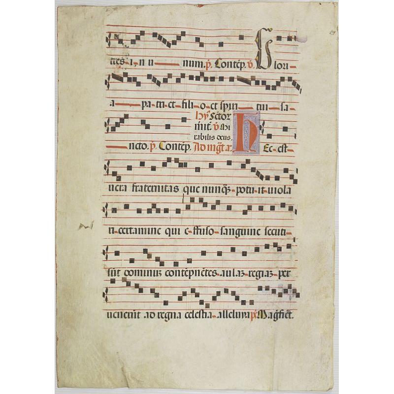 Leaf on vellum from a antiphonary.