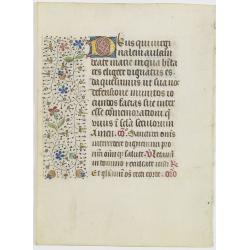 Leaf on vellum from a manuscript Book of Hours, use of Rome.