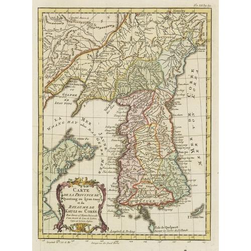 Carte de la Province de Quantong ou Lyau-tong et du Royaume de Kau-Li ou Corï¿½e . . .