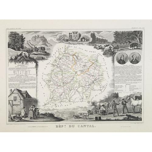 Old map image download for Dépt. Du Cantal. N°14. [ Aurillac, Murai ]