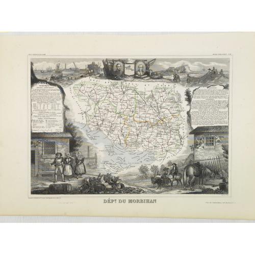 Old map image download for Dépt. du Morbihan. N°. 55. [ Morbihan, Belle-Ile ]