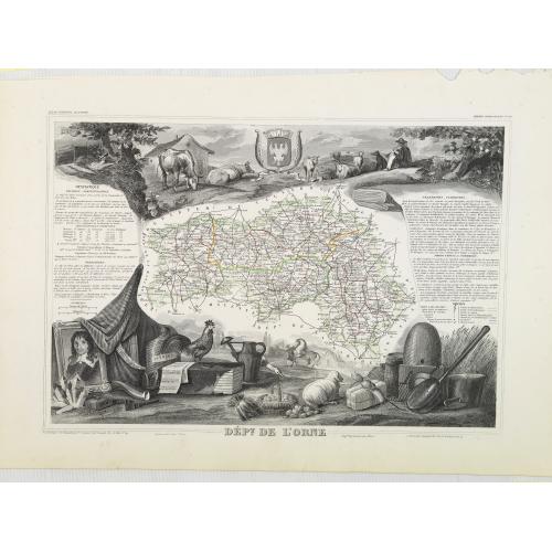 Old map image download for Dépt. De L'Orne. N°60.