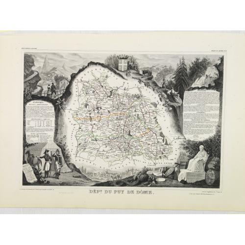 Old map image download for Dépt. Du Puy De Dôme. N°62. [ Clermond Ferrand ]