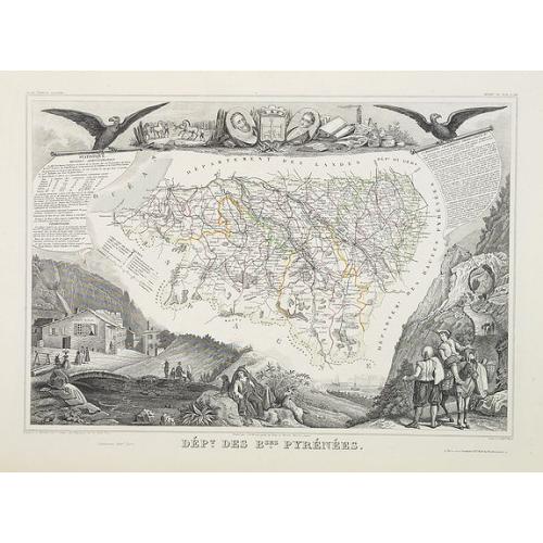 Old map image download for Dépt. Des Bses. Pyrénées. N°63. [ Bayonne, St.Jean de Luz ]