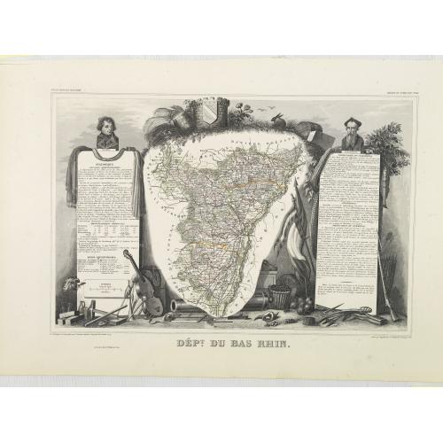 Old map image download for Dépt. Du Bas Rhin. N°66. [ Strasbourg ]
