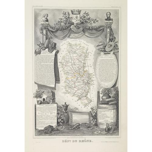 Old map image download for Dépt. Du Rhône. N°68. [ Lyon ]