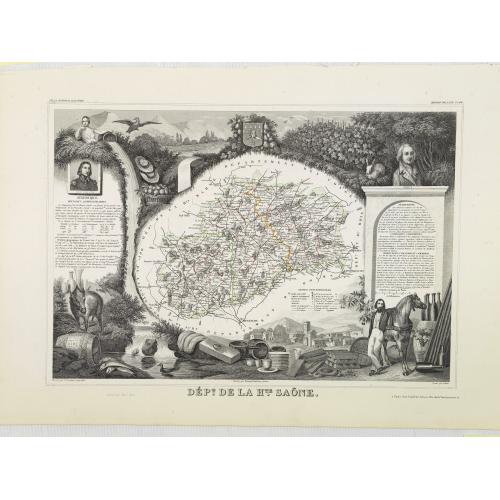 Old map image download for Dépt. De La Hte. Saône. N°69. [ Vesoul ]