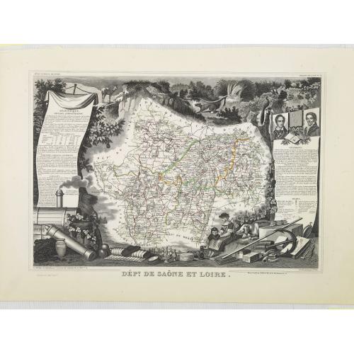 Old map image download for Dépt. De Saône et Loire. N°70.
