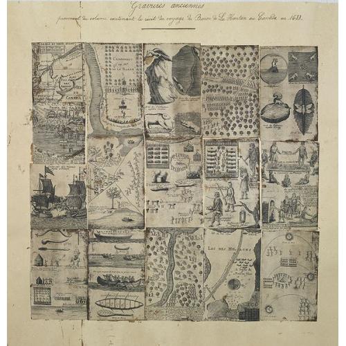 Old map image download for A compilation of 16 engravings taken from : Nouveaux Voyages de Mr. Le Baron de Lahontan, dans l'Amerique Septentrionale . . .