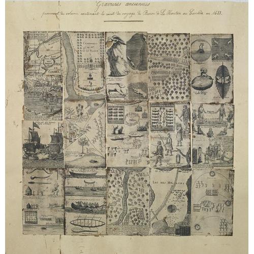 A compilation of 16 engravings taken from : Nouveaux Voyages de Mr. Le Baron de Lahontan, dans l'Amerique Septentrionale . . .