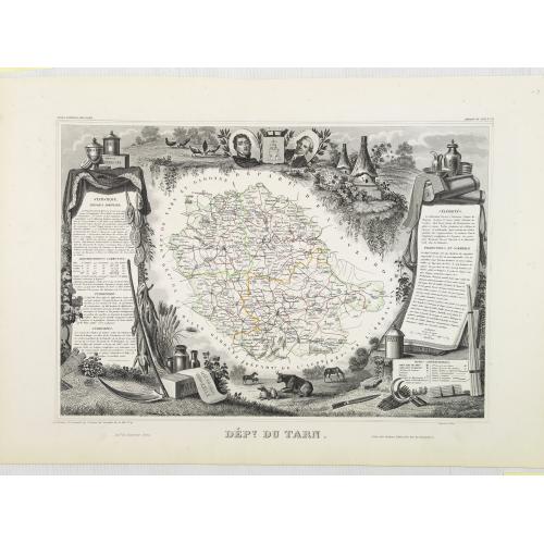 Old map image download for Dépt. Du Tarn. N°78. [ Alby, Castre, Giallac ]
