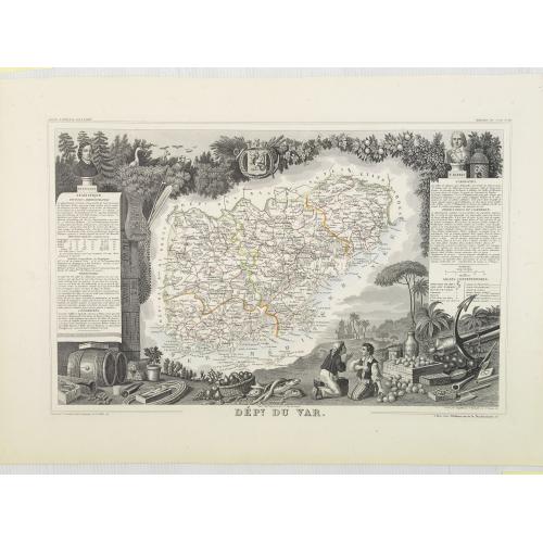 Old map image download for Dépt. Du Var. N°80. [Nice, Antibes, St. Tropez]