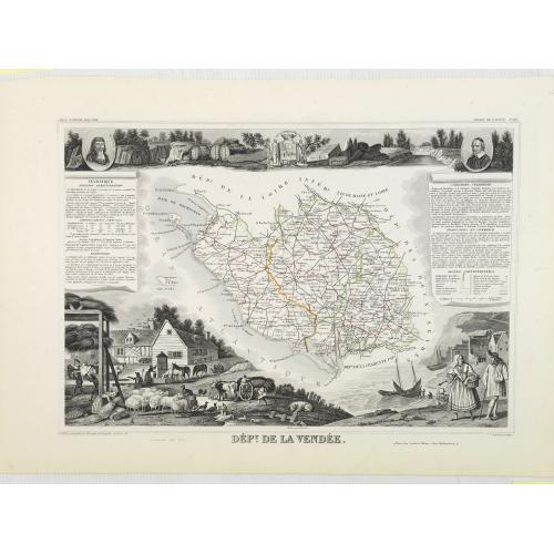 Old map image download for Dépt. De La Vendée. N°82. [ Les Sables d'Olonne ]