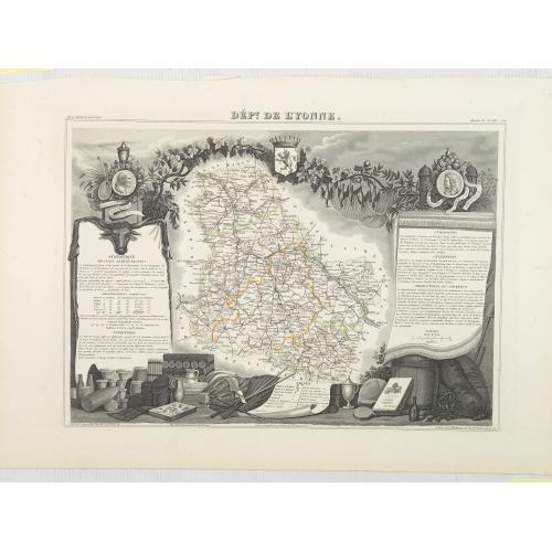 Old map image download for Dépt. De Lyonne. N°86. [ Auxerre ]