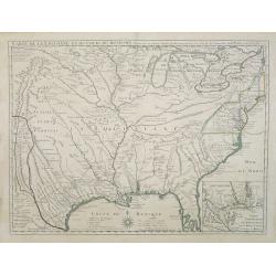Carte de la Louisiane et du cours du Mississipi.