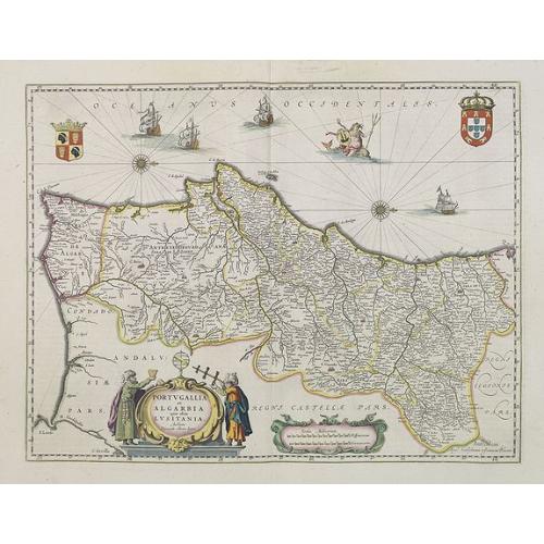 Old map image download for Portugallia et Algarbia quae olim Lusitania.