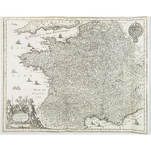 Old map image download for Galliae Nouael accurata descriptio Vulgo Royaume de France. . .