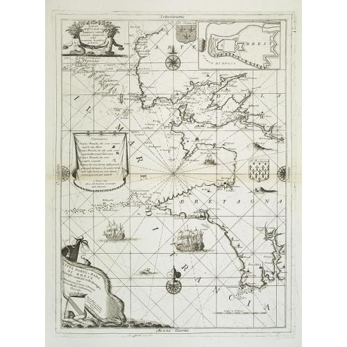 Old map image download for Citta, porto, e rada di Brest, e . . . Nella Bretagna . . .